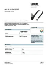 Phoenix Contact Sensor/Actuator cable SAC-3P-M5MR/ 1,5-PUR 1530346 1530346 Data Sheet