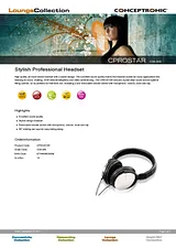 Conceptronic Stylish Professional Headset C08-049 Manual Do Utilizador