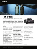 Sony HDR-CX350V Guia De Especificaciones