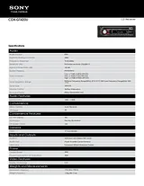 Sony CDX-GT420U Specification Guide