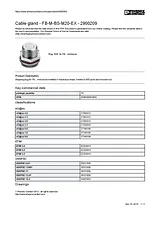 Phoenix Contact Cable gland FB-M-BS-M20-EX 2900209 2900209 Data Sheet