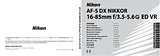 Nikon AF-S Nikkor 16-85 mm f/ 3.5-5.6 G ED VR DX Lens Manual De Instruções