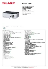 Sharp PG-LX3500 产品宣传页