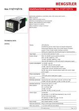 Hengstler Tico-MFH-100-240VAC-TG-2-RS232 CR0774542 Data Sheet
