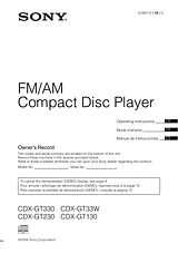 Sony CDX-GT33W Manual