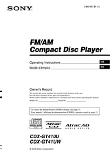 Sony CDX-GT41UW User Manual