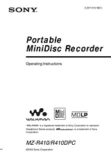 Sony MZ-R410DPC User Manual