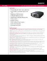 Sony VPL-VW60 Guide De Spécification