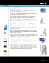 Sony VGC-LV170J Guia De Especificação