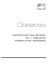 Bryston SP1.7 사용자 설명서