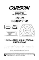 Carson Marine Safety Devices HPK-100 用户手册