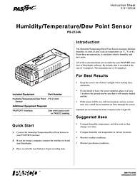 PASCO Specialty & Mfg. PASPort Humidity / Temperature / Dew Point Sensor PS-2124A Folheto