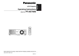 Panasonic pt-ae700e Manuel D’Utilisation