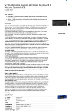 V7 Multimedia Combo Wireless Keyboard & Mouse, Spanish ES CK2P0-7E5P Merkblatt