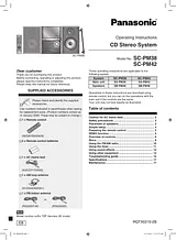 Panasonic SC-PM38 Справочник Пользователя