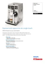 Saeco Super-automatic espresso machine HD8856/03 HD8856/03 Manuel D’Utilisation