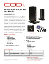 CODi USB 2.0 Port Replicator A01042 Dépliant
