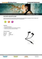 Conceptronic IN-EAR HEADPHONE C08-037 Справочник Пользователя