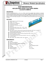 Kingston Technology 4GB, 1800MHz, DDR3, Non-ECC, CL8 (8-8-8-24), DIMM, (Kit of 2) KHX1800C8D3K2/4G Scheda Tecnica