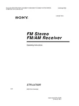 Sony STR-LV700R Справочник Пользователя