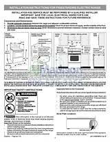 Frigidaire FFEF3015LS Installation Instruction