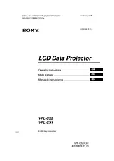 Sony VPL-CS2 Справочник Пользователя