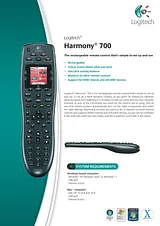 Logitech Harmony 700 Advanced Universal Remote 915-000123 Dépliant