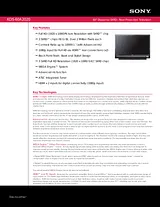 Sony KDS-60A2020 Guide De Spécification