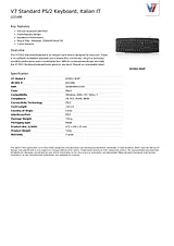 V7 Standard PS/2 Keyboard, Italian IT KC0D2-5E4P Datenbogen