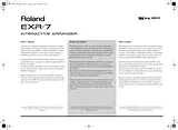 Roland EXR-7 Справочник Пользователя