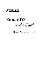 ASUS Xonar DX Manuel D’Utilisation