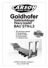 Carson 907060 1:14 RC Goldhofer Low Loader BAU STN-L3 Trailer (L x W) 1000 mm x 200 mm 907060 ユーザーズマニュアル