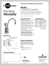 InSinkErator FHC2215BIS Hoja De Especificaciones