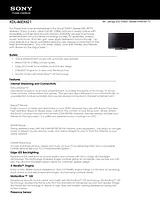 Sony KDL-46EX621 Guide De Spécification