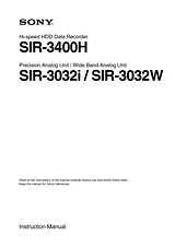 Sony SIR-3400H 사용자 설명서