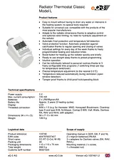 Eq 3 Thermostat head 5 up to 29.5 °C Thermostatic L valve 130809 データシート