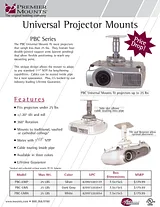 Premier Mounts Universal Projector Mount with 1-1/2" Coupler (PBC-UMS) PBC-UMS Merkblatt