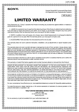 Sony rht-g800 Warranty Information