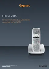 Gigaset E500 S30852-H2206-E101 Manuel D’Utilisation