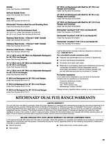 KitchenAid Commercial-Style Dual Fuel Range Warranty Information