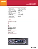 Sony CDX-GT705DX Guia De Especificaciones