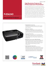 Viewsonic PJD6243 Specification Sheet