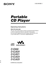 Sony D-EJ620 Manuel D’Utilisation