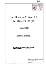 Nikon AF-S Nikkor 24-70 mm f/ 2.8 G ED Lens 手册