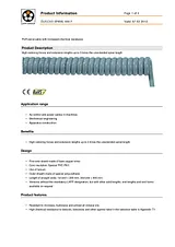 Lappkabel 70002624, ÖLFLEX 400 P Polyurethane Spiral Cable, 2 x 0.75 mm² without gn/ge, Grey Sheath 70002624 Data Sheet