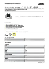 Phoenix Contact Surge protection connector PT 4X1- 5DC-ST 2838306 2838306 Data Sheet