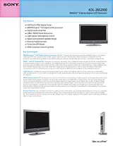 Sony KDL-26S2000 Specification Guide