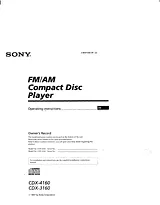 Sony CDX-3160 매뉴얼
