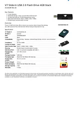 V7 Slide-In USB 2.0 Flash Drive 4GB black VU24GAR-BLK-2E Dépliant