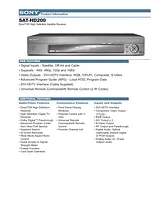 Sony SAT-HD200 Guida Specifiche
